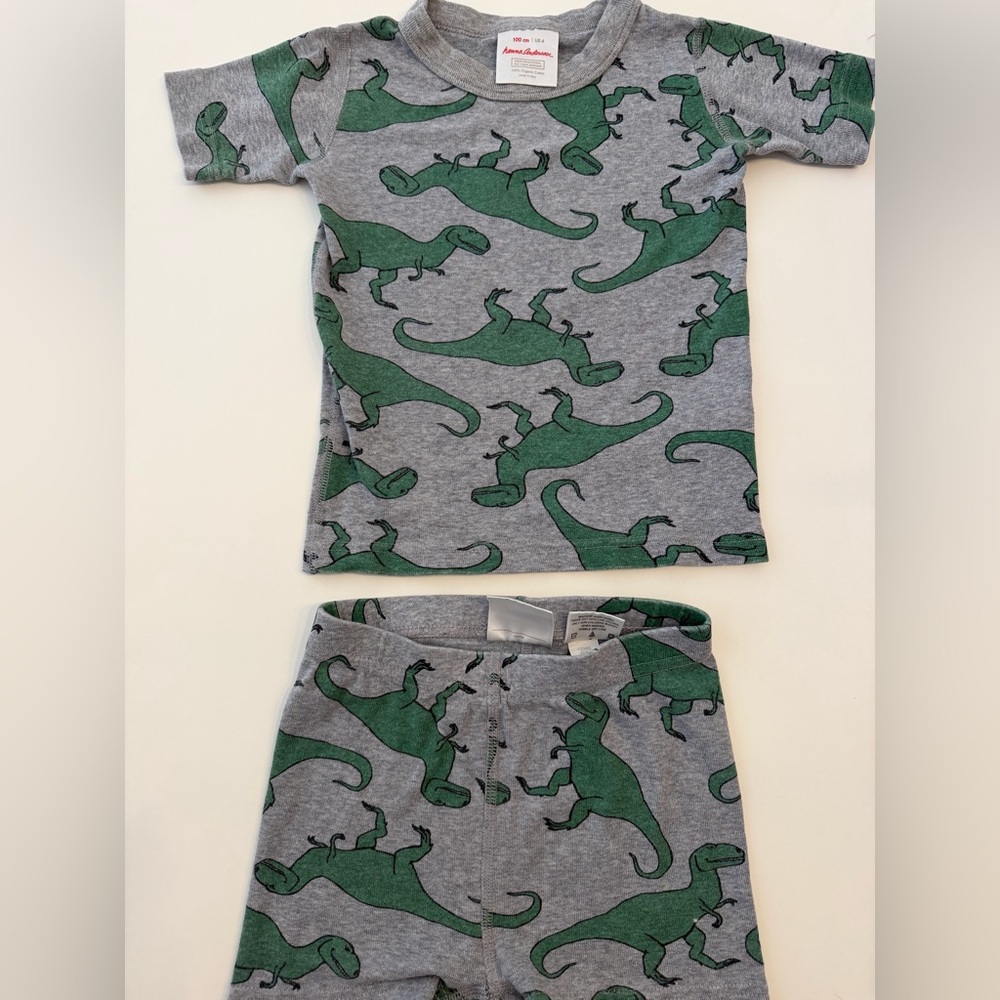 Hanna Andersson  Dinosaur Print Kids Pajamas size 100 - Picture 2 of 4